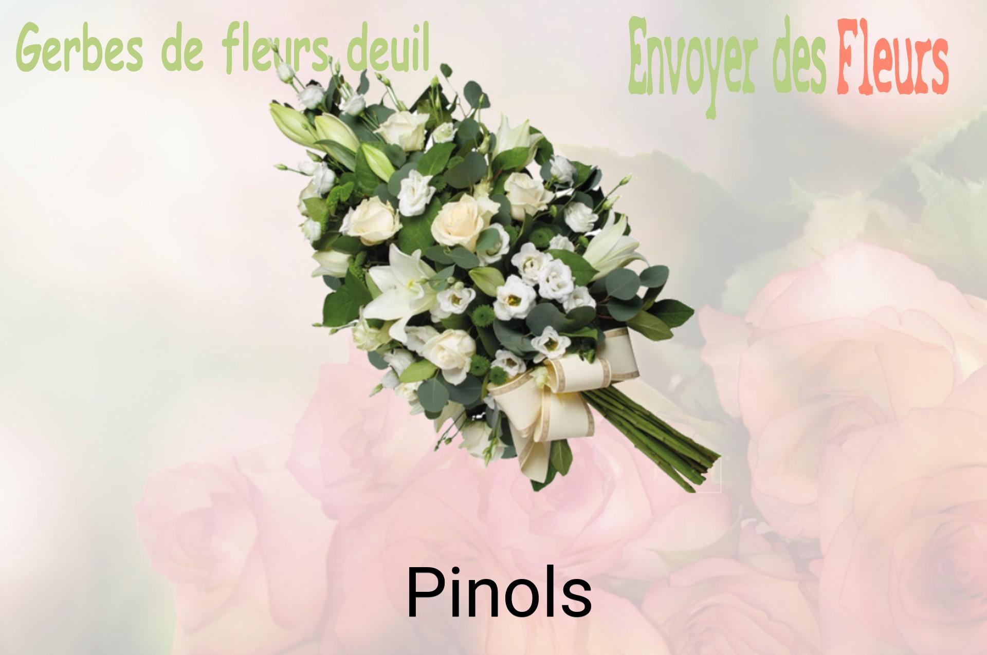Gerbe de fleurs de deuil livrée à Pinols